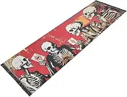ZRYSMY Washable Runner Rug Poker Skeletons Red 2’ x 6’ Non-Slip Floor Carpet Runner Rug for Hallways Kitchen Laundry Room Bedroom Floor Carpet Runner- Soft Thin Mat for Family Pet
