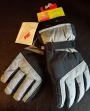 NWT WARM TEK GEAR 3M Thinsulate Gray BOYS SKI GLOVES M/L 8-20 Snow Sledding