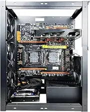 Stackable Computer Motherboard Case Rack - Aluminum Frame Cooling Stand | Open Chassis Support for Overclocking, Heat Dissipation, X79, X99, EATX, 360 Water Cooling, Custom PC Gamings Build