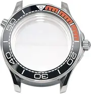 1pc 42mm Seamaster 300 Mechanical Case Seamaster 300 Case for Repair Replacement NH35 NH36 Diving Watch Case(Black Bezel-B)