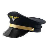 Airline Pilot Captain Hat, Adult Navy Captain Airline Hats Adjustable Pilot Captain Hat, Navy Pilot Hat, Navy Captain Hat, Party Cap For Men Women For Halloween Costume Accessory