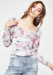 [For Love & Lemons] Palais Floral Crop Top