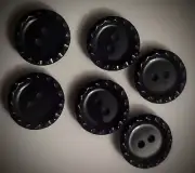 5/8" 2-Hole 'Crystal' Black Craft/Clothing Buttons