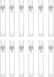 12Pcs Portable Empty Refillable Clear Plastic Airless Vacuum Pump Bottle Cosmetic Make-up Cream Lotion Sample Packing Toiletries Liquid Storage Container Vial Jars(15ml/0.5oz)
