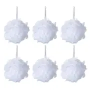 Bath Sponge Loofah Shower Pouf White Mesh Shower Puff Pack of 6 (35g/pcs)