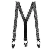 SuspenderStore Dressy Blue Checkered Grosgrain Suspenders - BUTTON - 2 Sizes
