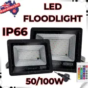 RGB Floodlight LED Flood Light Color Changing Spotlight AU Plug outdoor 50W/100W