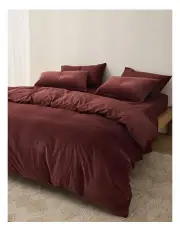 [Sheet Society] Stevie Velvet Quilt Cover Set in Burgundy