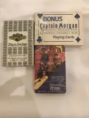 Vintage Set Of 3 New Casino/captain Morgan Rum Playing Cards