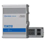 Teltonika TSW210 Industrial Ethernet Switch, 2x SFP Ports, 8x Gigabit Ethernet Ports with speeds of up to 1000 Mbps, DIN Rail, PSU excluded TSW210000010