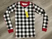 NWT Hanna Andersson Christmas Pajama PJ Top Shirt Sz Youth 12 Buffalo Plaid NEW