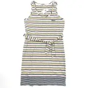 New Barbour Stripe Patterned Tank Dress Size 8 Sleeveless Spring Tie Waist