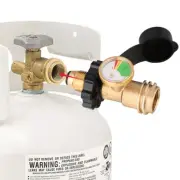 Portable Propane Gas Tank Brass Adapter Gauge LP Tank Valve BBQ Indicator