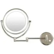 Rucci Wall Mounted L.E.D. Lighted Makeup Mirror, 7x| 1x Mag.Chrome, M950