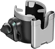 Stroller Cup Holder - Adjustable Drink Holder | Electric Scooter Cup Holder, Trolley Drink Holder, 2-in-1 Rotatable Anti-Slip Cupholder with Phone Mount for Strollers Wheelchairs Scooters Kids