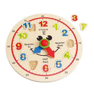 <現貨免等>德國Hape愛傑卡木製玩具-歡樂時鐘積木Happy Hour Clock (9.3折)