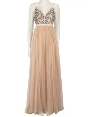 Pink Whisper Embroidered Maxi Dress