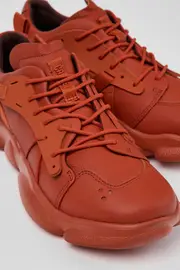 Karst Red leather and textile sneakers for women