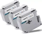 M-K231 12mm White Label Tape for Brother P-Touch Label Makers, 3 Pack
