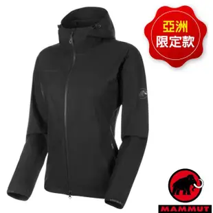 【瑞士 MAMMUT 長毛象】女 GRANITE SO Hooded AF 輕量彈性軟殼連帽夾克_1011-00331-0001 黑