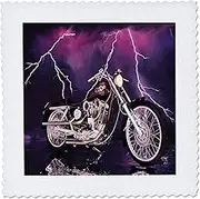 3dRose Quilt Square Fabric Squares Picturing Harley-Davidson® Motorcycle (qs_8332_3)