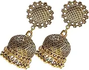 [COLLBATH] 1 Pair Hoop Earrings Girl Alloy Decorate Bohemian