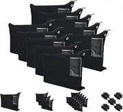 Interoffice Mailer Canvas Transit Sack Zipper Bag - Extra Strong Zipper (18" x 14", Black 10-Pack)