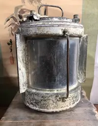 在飛比找Yahoo!奇摩拍賣優惠-日本早期老銅船燈