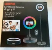 NEW Sunpak VGC-LEDRGB-11RL Self-Storing Compact Foldable Rainbow Vlogging Kit