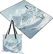 Lake Day Essentials Soft Lawn Camping Floor Mat for Ground Spring Gifts Snowy Mountains Art 60x80in