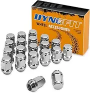 Dynofit 12mmx1.5 Wheel Lug Nuts, 20 Chrome M12x1.5 Luguts Conical/Cone Seat 1.38'' Tall 19mm Hex M12-1.50 Steel for 5 Lug Tuner Wheels