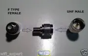1 x F Female plug to UHF PL259 PL-259 Male RF coaxial Adapter RF Connector USA