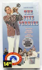The Five Pennies VHS 1992 Danny Kaye Louis Armstrong Factory Sealed Watermark