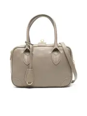 Golden Goose Olive Grained Leather Handbag With Goldtone Hardware