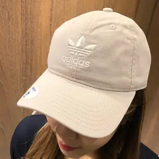 美國百分百【全新真品】adidas 愛迪達 帽子 老帽 配件 棒球帽遮陽帽 三葉草 logo 小頭 粉紅/酒紅 AE98