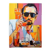 Man Drinking Juice Modern Art Canvas Print