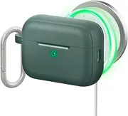 [CYRILL] by SPIGEN Ultra Color Mag for Apple AirPods Pro 2 Case with Metal Carabiner Ring (2022/2023) (for USB-C/Lightening Cable), Compatible with MagSafe Magnetic Precise Cutouts Cover - Kale
