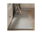 Kitchen Floor Mat Durable Standing Mat Kitchen Mat Cushioned Non-Slip Rubber Backed Waterproof Anti-Fatigue Floor Mat - Dark Gray-Light gray