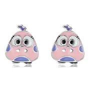 Sterling Silver Cartoon Cute Bird Stud Hypoallergenic Earrings