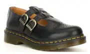 Women's Dr. Martens - size US 8 / 8065 MARY JANE Brogue Leather BLACK SMOOTH