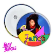 JANET JACKSON - Retro Badges & Magnets - Pin Michael 80's 1980's Rhythm Nation