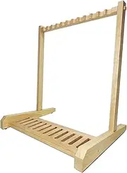Badminton Racket Storage Rack,Tennis Racket Display Rack,Wood Sports Racquet Display Stand,Holds 6-12 Rackets,for Gymnasium Tennis Club,Bearing Weight 20kg