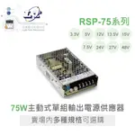 『聯騰．堃喬』MW 明緯 RSP-75-3.3 /5/7.5/12/13.5/15/24/27/48 單輸出 電源供應器