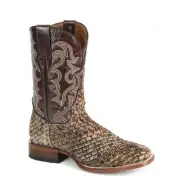 Men's Stetson Cattleman Boots Square Toe Handcrafted Brown