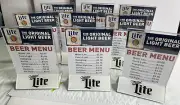 Sealed Box of 10 Miller Lite Table Tent Holders Celebrate Responsibly 2019 Promo