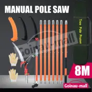 Manual Pole Saw Set Extendable Garden Tree Pruner Cutter Fiberglass Pole Scissor