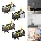 Dish Brush Holder Sponge Ball Storage Rack Kitchen Sink Caddy with Auto Draining