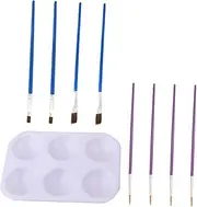 Model Coloring Tools 9 Piece Brush Palette 2 Large and 2 Small Brushes for Building Model Painting and DIY Projects