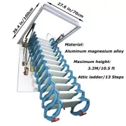 Pull-down Loft Ladder Stairs Attic Extension Ladder 70*100cm/10.5ft