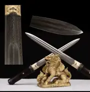 Double Edge Knife Dagger Sword Mini Jian Folded Steel Blade Chinese Decorative